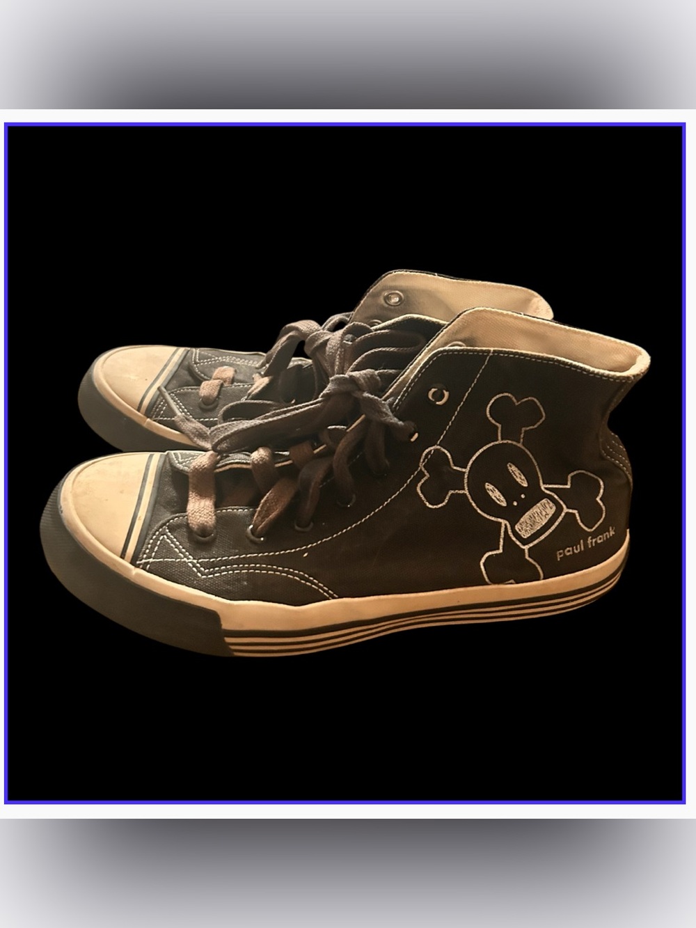 Paul Frank unisex' Black High-Top Sneakers with Skull Graphic